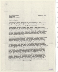Brief von Walter Gropius an Sven M. Albrecht